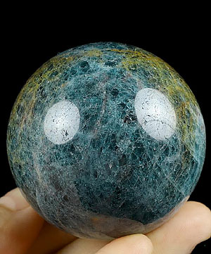 2.0" Gemstone Blue Apatite Carved ball Crystal Sphere, Crystal Healing
