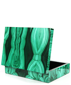 Awesome 6.0" Malachite Carved Crystal Jewelry Box, Realistic, Crystal Healing