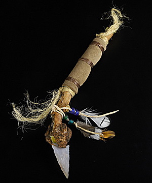 Shaman 10.8" Agate&Lapis Lazuli&Amethyst&Feather Carved Magic instrument Crystal Arrow, Crystal Healing