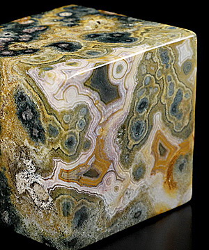 2.4" Ocean Jasper Carved Crystal Cube, Crystal Healing