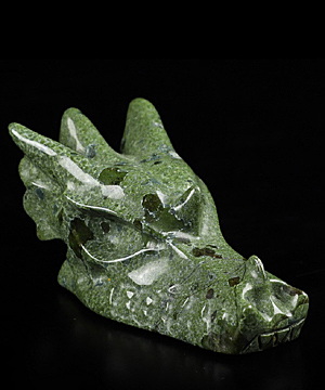 2.5" Dragon Blood Jasper Carved Crystal Dragon Skull, Crystal Healing