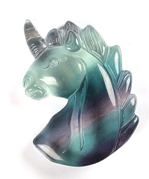 1.5" Fluorite Carved Crystal Unicorn, Crystal Healing