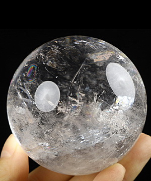2.5" Quartz Rock Crystal Carved Crystal Sphere, Crystal Healing