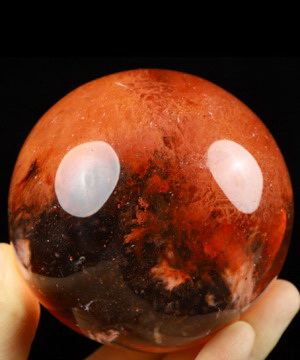 2.9" Smelted Quartz Carved Crystal Sphere, Crystal Healing