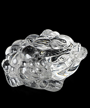 2.8" Quartz Rock Crystal Carved Crystal Toad Sculpture, Realistic, Crystal Healing