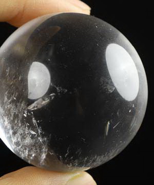 Clear 1.7" Quartz Rock Crystal Carved ball Crystal Sphere, Crystal Healing
