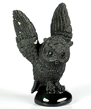 3.7" Rainbow Obsidian Carved Crystal Owl, Realistic, Crystal Healing