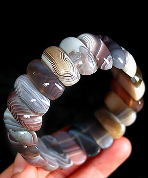 Botswana Agate/Persian Gulf Agate Beads Crystal Bracelet, Jewelry