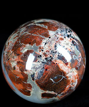 2.0" Red Picture Jasper Sphere, Crystal Ball