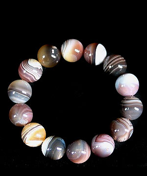 Botswana Agate/Persian Gulf Agate Beads Bracelet, Gemstone