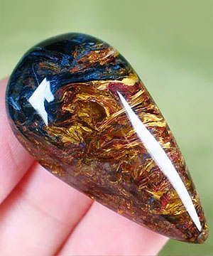 Blue, Gold & Red Pietersite Crystal Cabochon,Chatoyant,Gemstone
