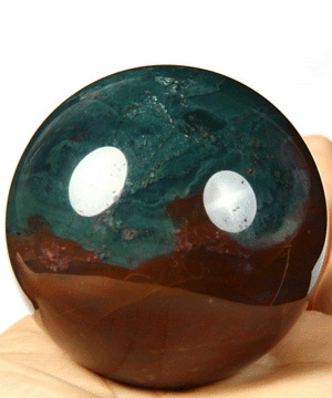2.0" Bloodstone Carved Crystal Sphere, Crystal Healing