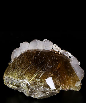Amazing Gemstone Huge 4.6" Rutilated Quartz Rock Crystal Carved Crystal Mice Sculpture
