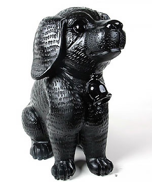 Black Obsidian Carved Crystal Dog