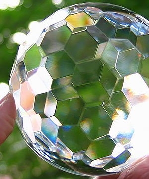 3.1" Faceted Glass Sphere, Crystal Ball
