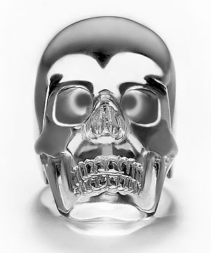 All Size Quartz Rock Crystal Carved Skull Ring in 925 Sterling Silver