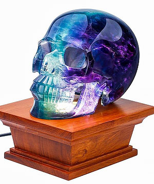Rikoo Rosewood LED White Light Display Stand, Crystal Lamp Wooden Base for Gemstone Crystal Stone Sculpture & Mineral Specimen