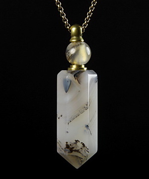 2.2" Agate Carved Crystal Perfume bottle Pendant, Crystal Healing