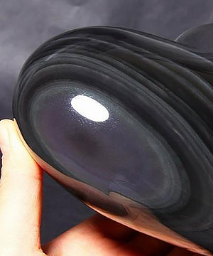 LARGE 5.9" Rainbow Obsidian Carved Crystal Heart, VIDEO