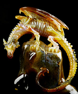 AMAZING 7.8" Carnelian Carved Crystal Dragon Sculpture, Realistic, Crystal Healing