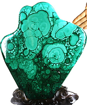 Awesome 18.4" Malachite Carved Crystal Ornamental Gemstone Sculpture, Crystal Healing