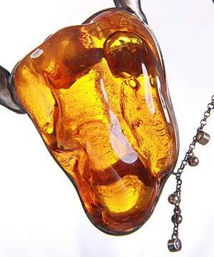 Designer style, 5.0" Baltic Amber Carved Crystal Necklace, Crystal Healing