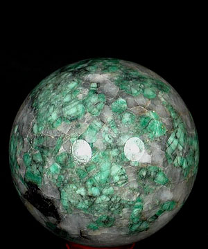 STUNNING 3.6" Emerald with Fluorite Sphere, Crystal Ball, Gemstone
