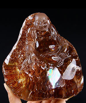 Phantom Quartz Rock Crystal Crystal Buddha Sculpture